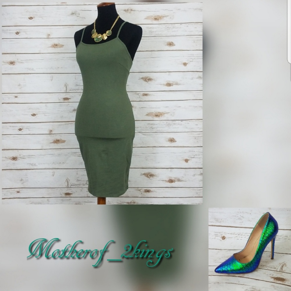 💚"GREEN WITH ENVY" Tank DRESS - Picture 2 of 4